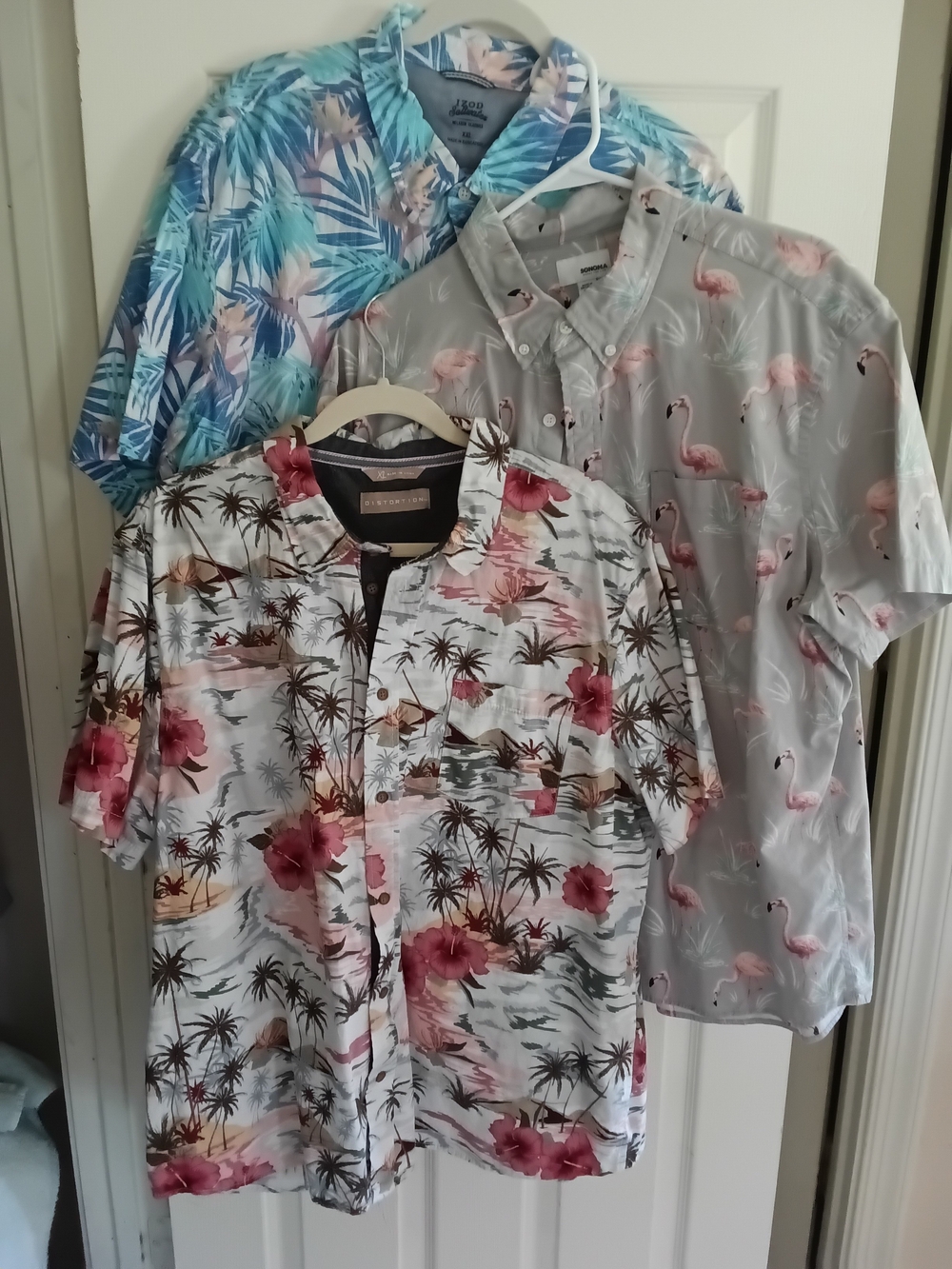 3 Tropical Floral Short-Sleeve Shirt Bundle